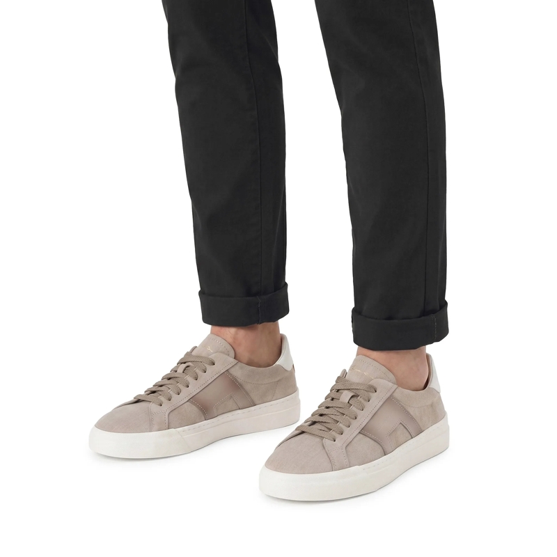 Santoni Schnürschuhe Sneaker aus Leder beige(Image 2)