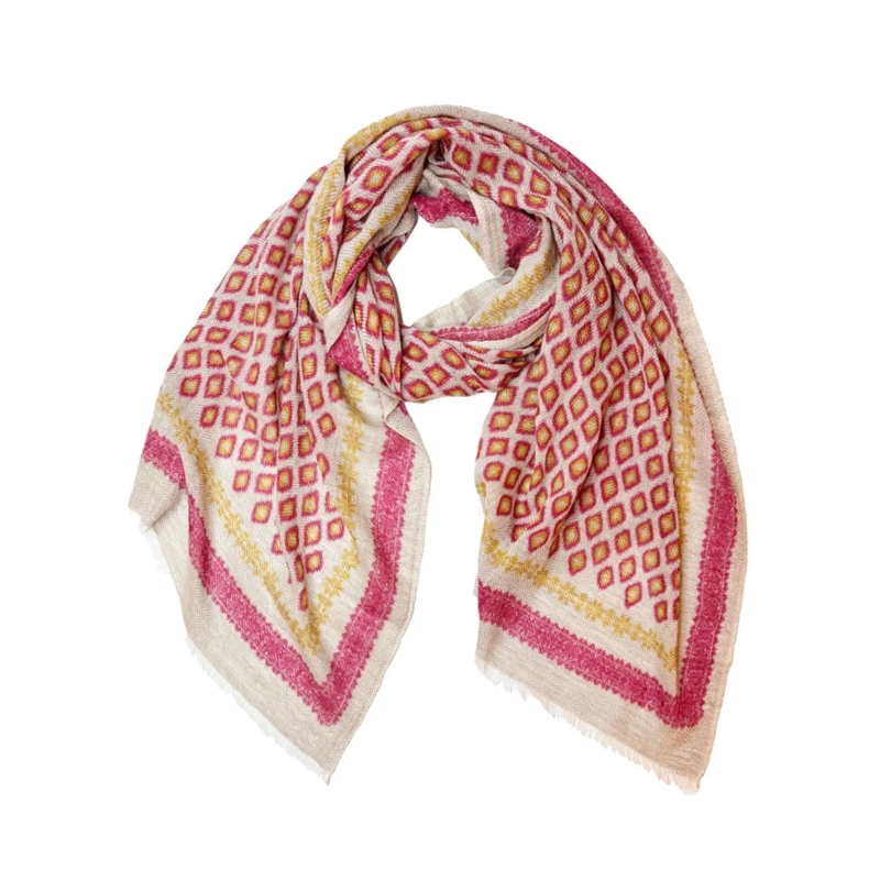 Mala Alisha Écharpe légère Schal Polar aus Wolle & Kaschmir Pink
