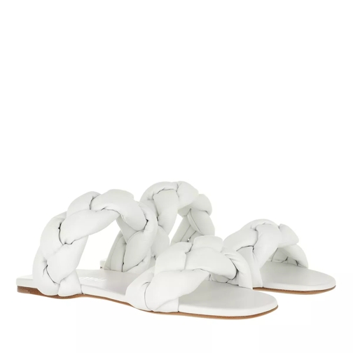 Miu Miu Padded Sandals Leather White Slip-in skor