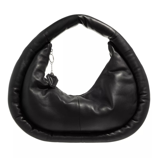 LES VISIONNAIRES Romy Puffy Leather Black Hobo Bag
