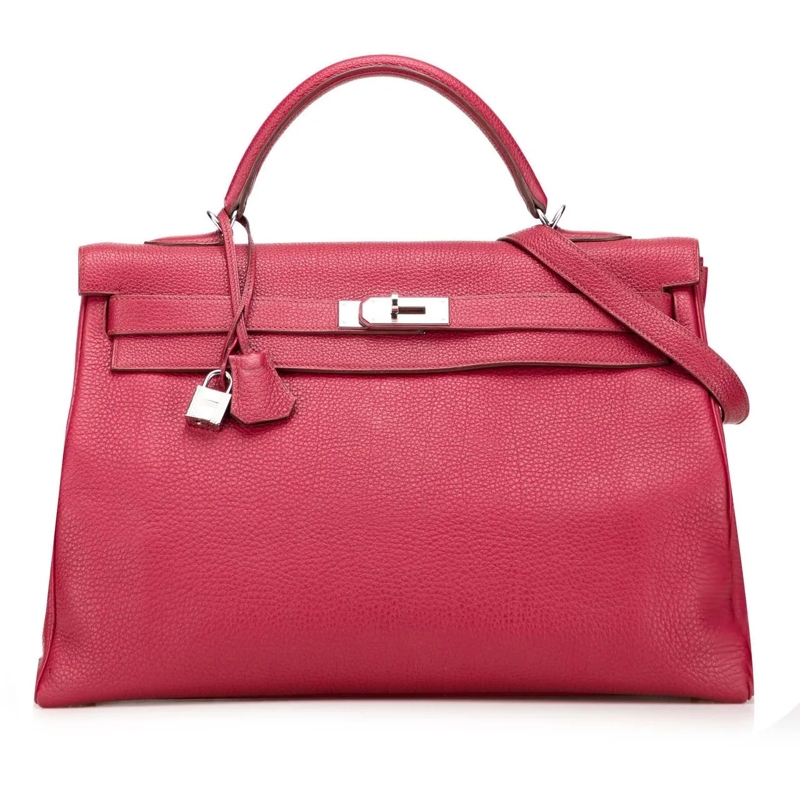 Hermès Schultertasche Togo Kelly II Retourne 40 rot