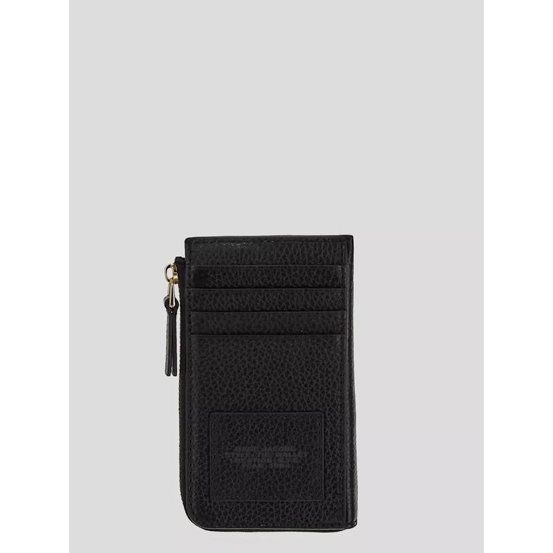 Marc Jacobs Kartenhalter Textured Calfskin Wallet With Gold-Tone Detailing Black(Image 4)