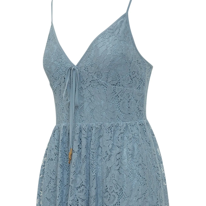 MICHAEL Michael Kors Maxikleid Abito Maxi in Pizzo con Scollo a V blau(Image 4)