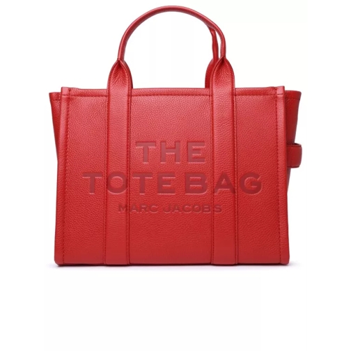 Marc Jacobs The Mini Tote Leather Bag Red Rymlig shoppingväska