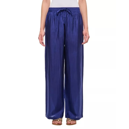 The Rose Ibiza  Silk Palazzo Pants Blue