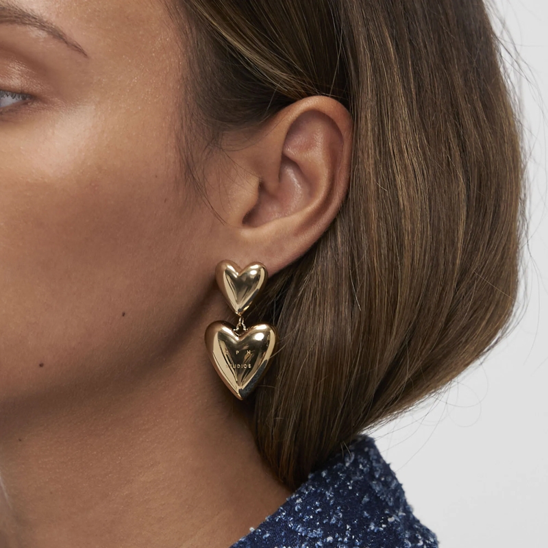 Copenhagen Ohrstecker Edelstahl Puffy Hearts gold(Image 2)