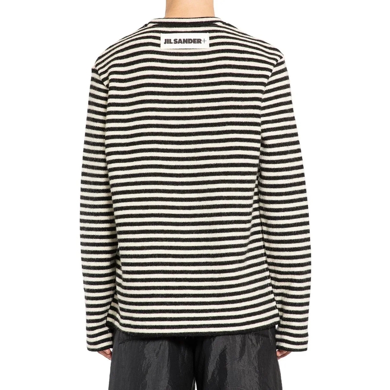 Jil Sander T-shirt Boiled Striped Wool Compact Jersey mehrfarbig(Image 6)