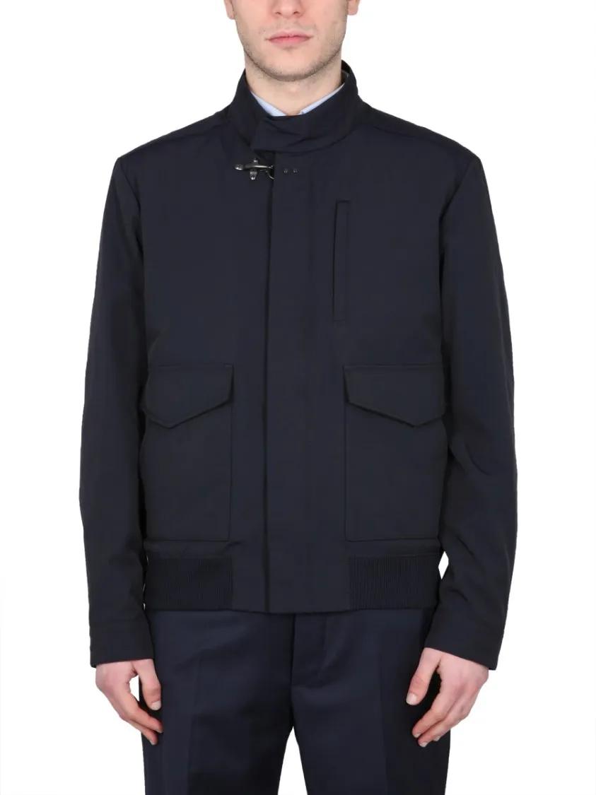Thumbnail - Fay - Casual Jacket With Hook Closure - Größe M - blau