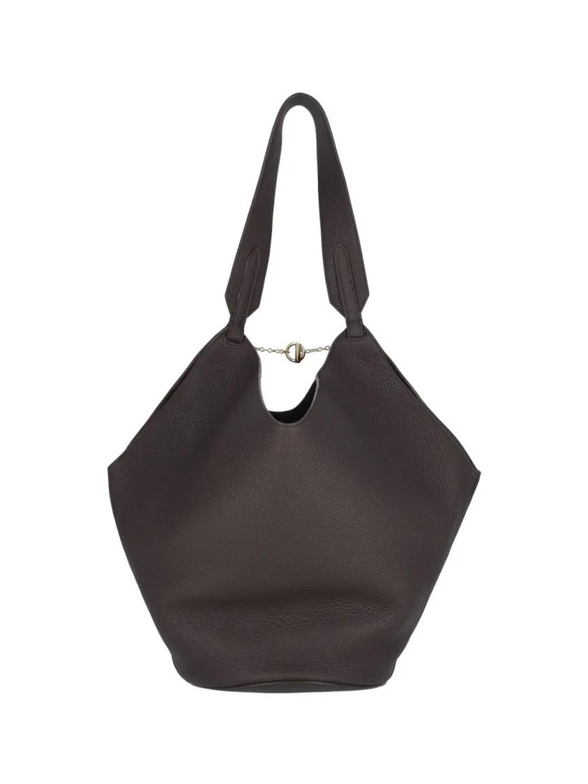 Khaite Shoppers & Totes "Lotus" Small Tote Bag – Brown in bruin