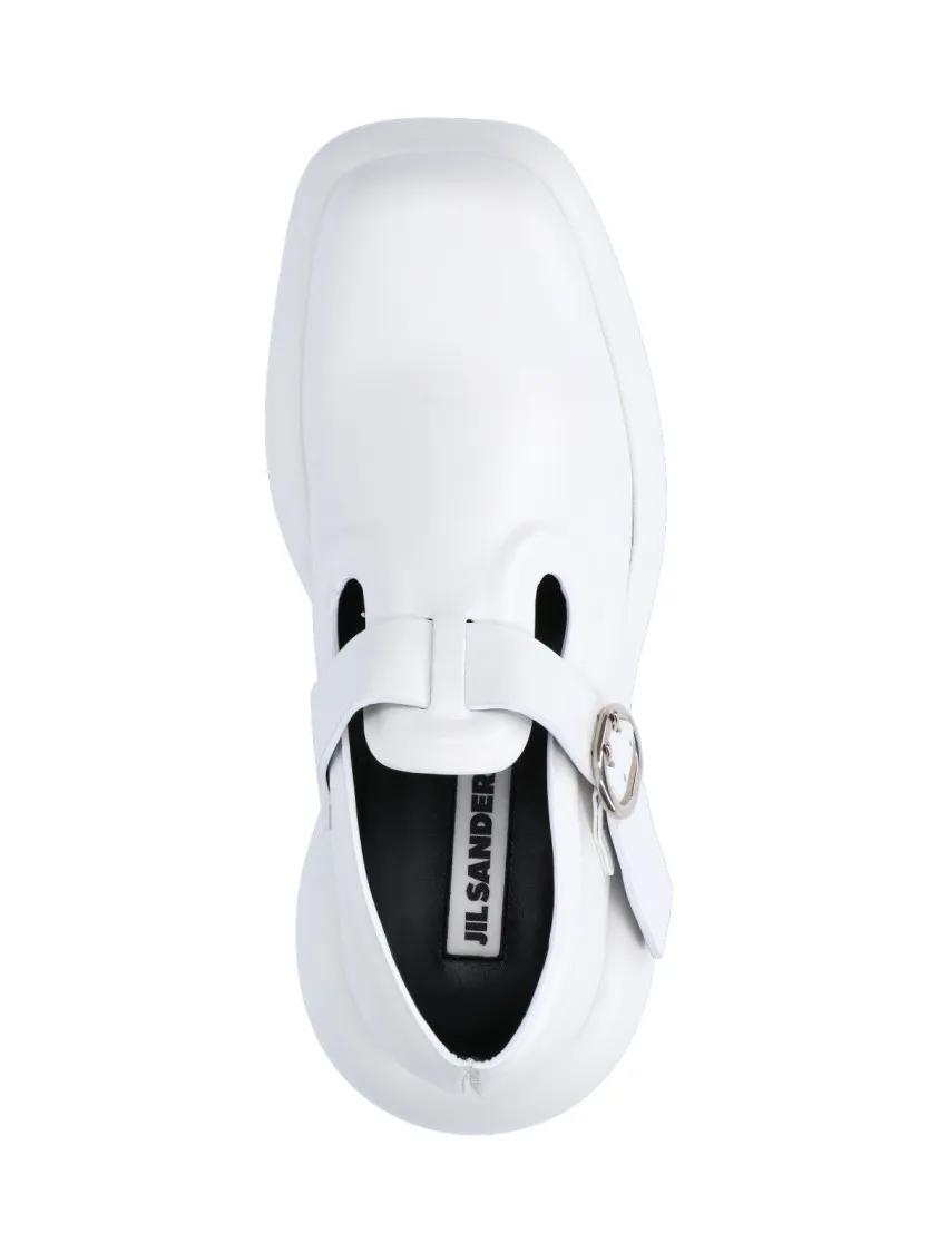 Thumbnail - White Leather Buckle Detail Loafers - Gr. 37 (EU) - in Weiß