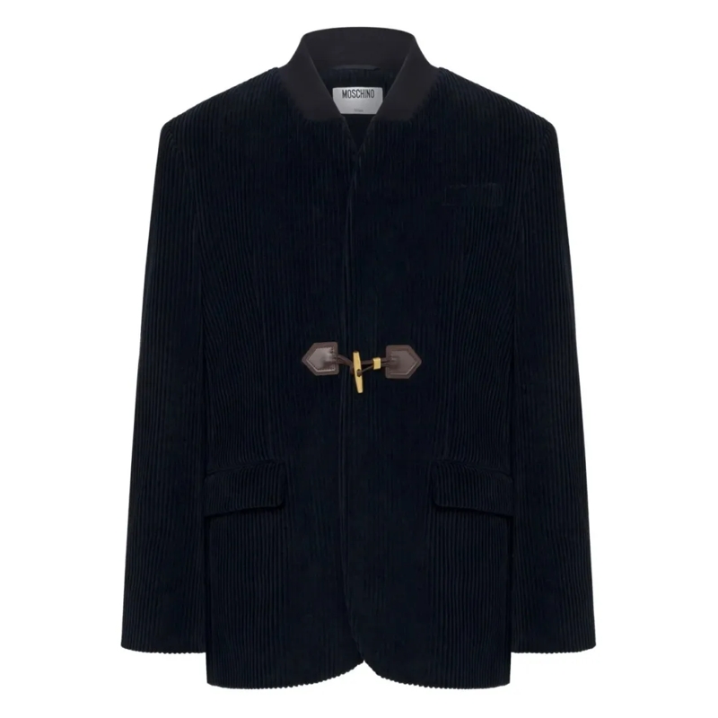 Moschino Blazer Structured Black Tailored Jacket With Classic Lape Black