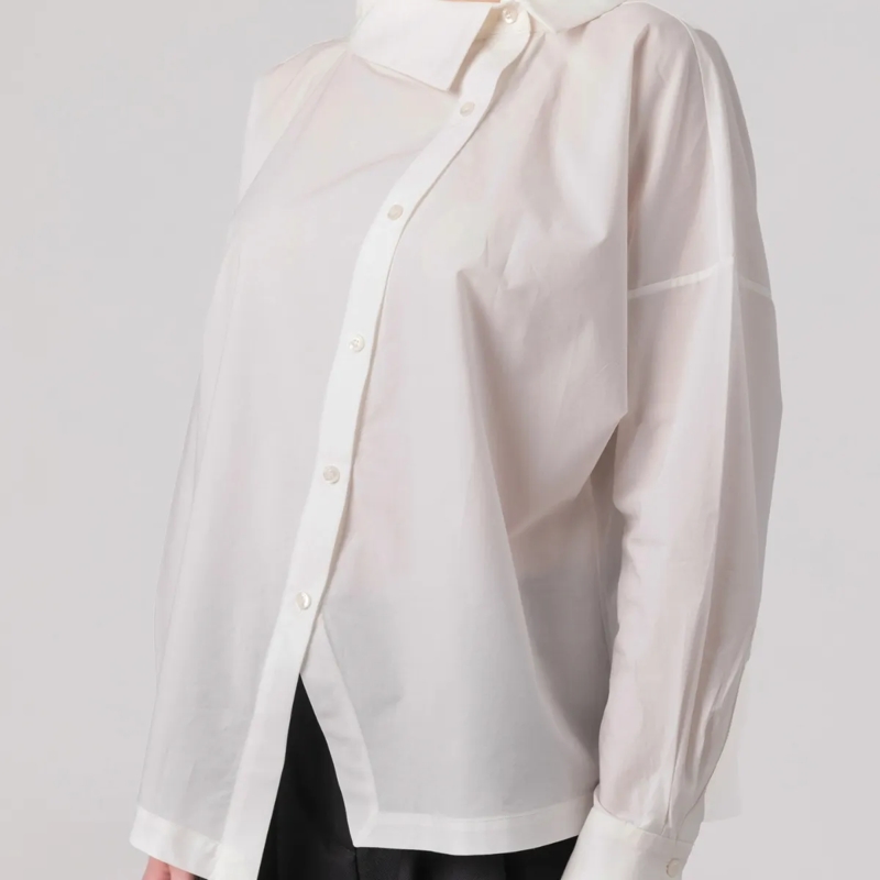 Helene Galwas Bluse Lockere Bluse mit Stehkragen JACKIE weiss(Image 4)
