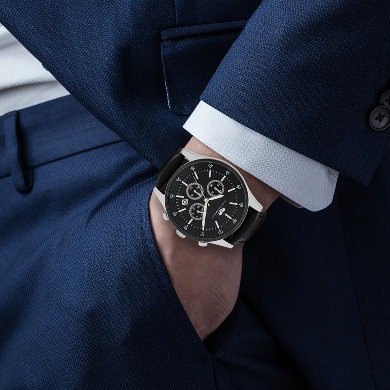 Rhodenwald & Söhne Automatikuhr Herren Armbanduhr Goodwill Echtleder silber(Image 2)