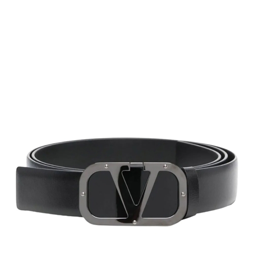 Valentino Gürtel Logo Black Leather Belt Black