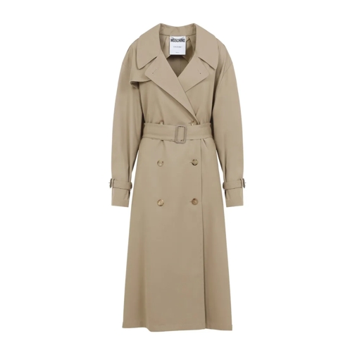 Moschino Trenchcoat Beige Cotton Nylon Coat Brown