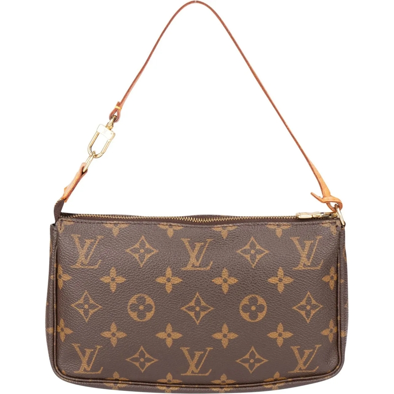 Louis Vuitton Schultertasche Louis Vuitton Canvas Monogram Pochette Accessoire  braun