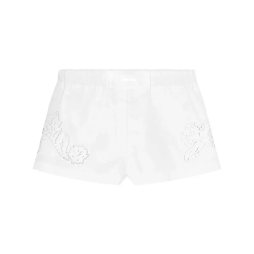 Versace White Sangallo Embroidery Shorts White 