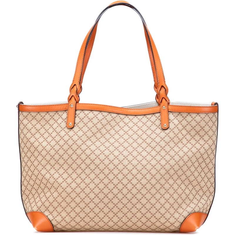 Gucci Shopper Medium Diamante Canvas Craft Tote braun