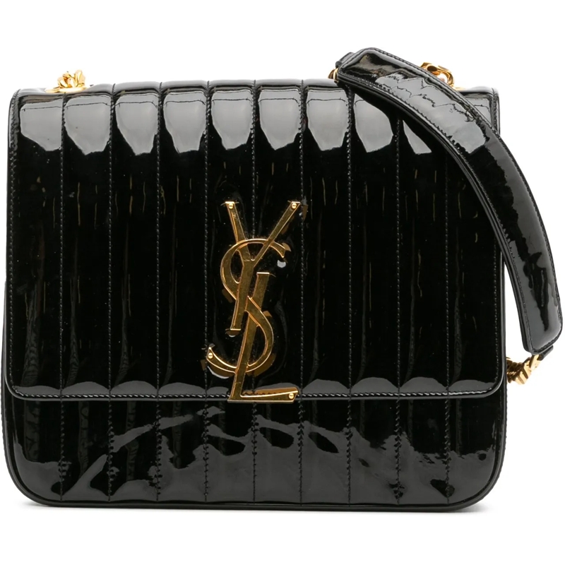 Saint Laurent Schultertasche Large Patent Vicky Crossbody schwarz