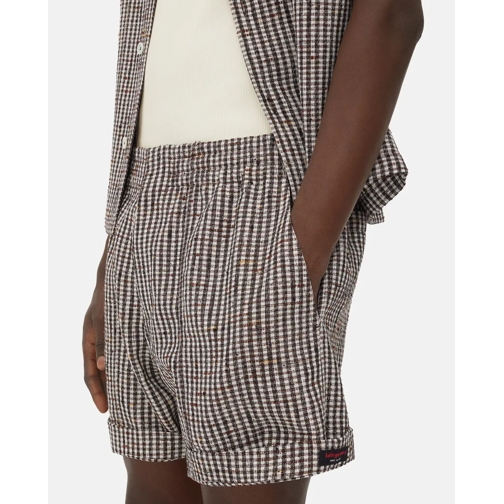 Bottega Veneta Short décontracté Checked Shorts Burgundy (Image 4)