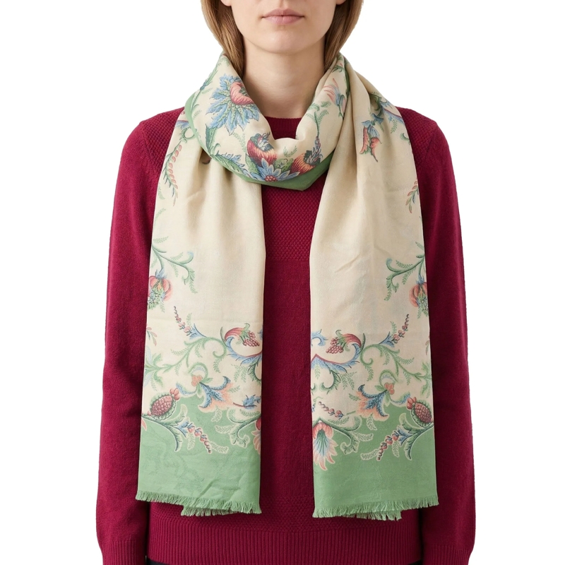 Etro Écharpe légère Tuch aus Baumwollmix grün(Image 2)