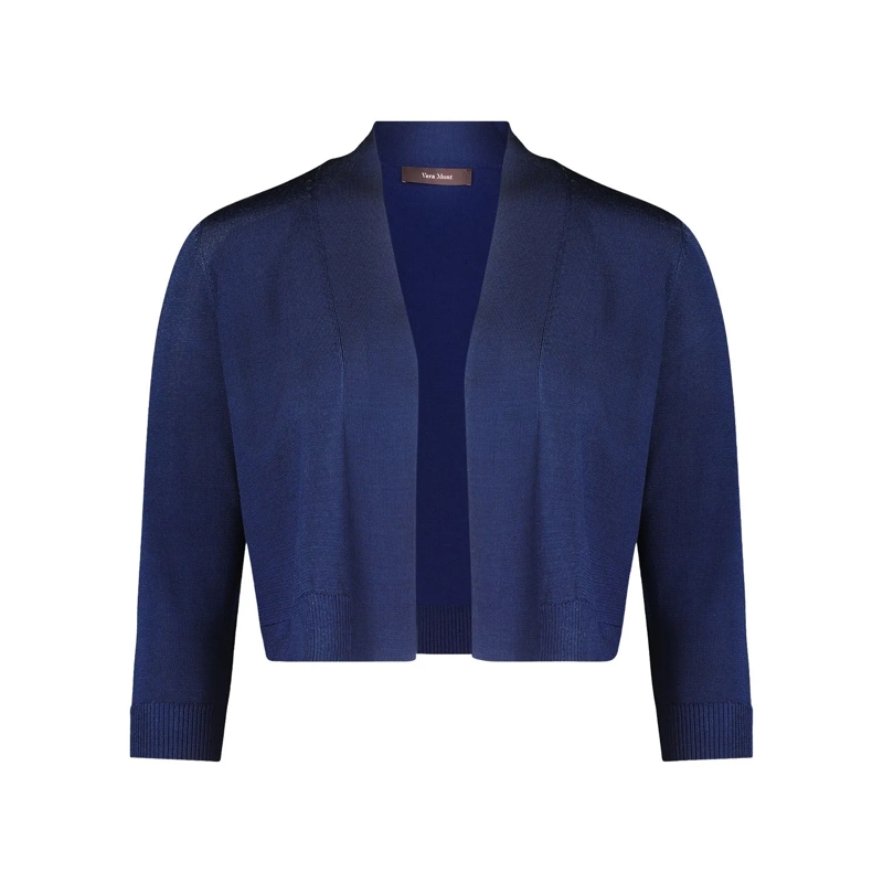 Vera Mont Strickjacke Kurzer Cardigan blau