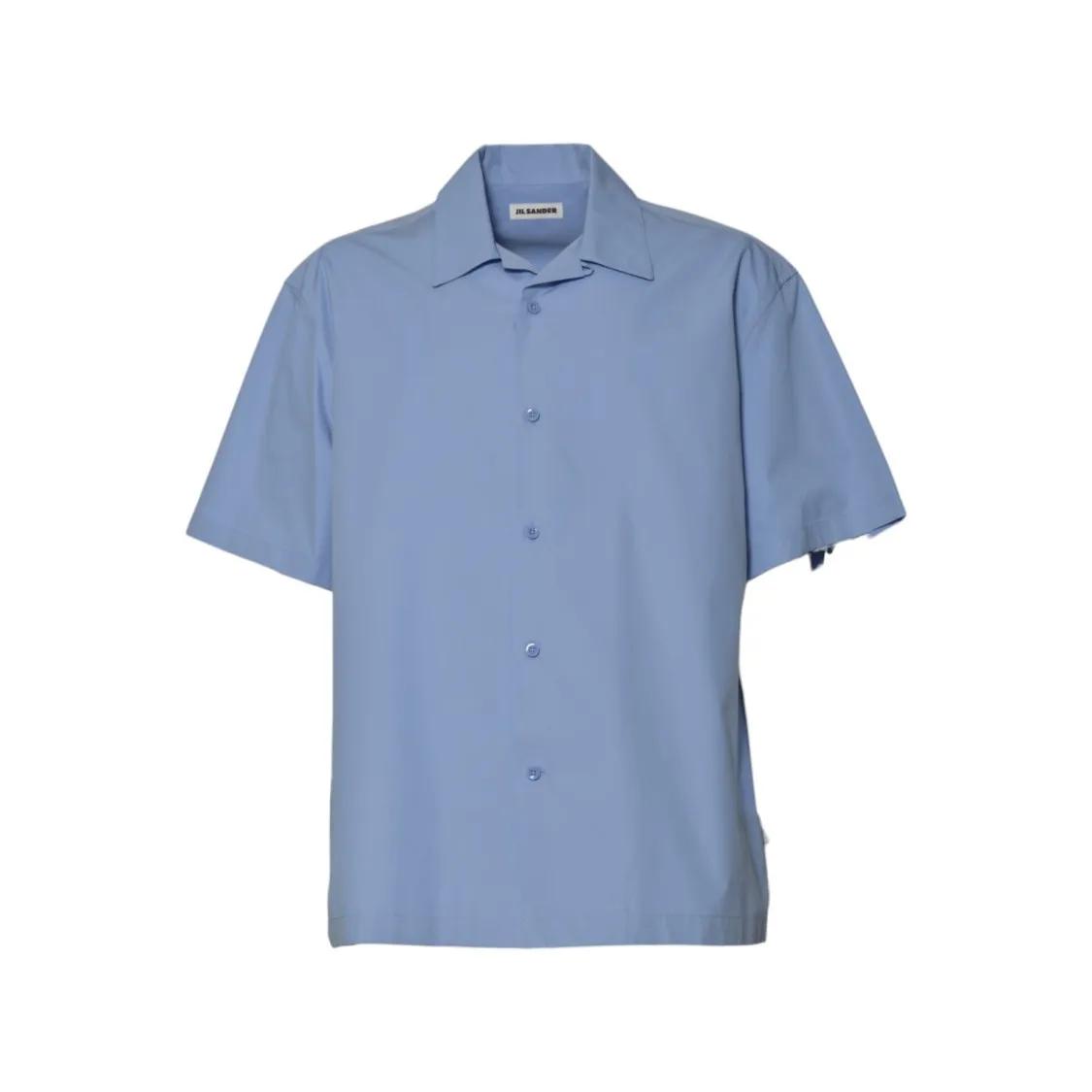 Thumbnail - Jil Sander - Light Blue Cotton Short-Sleeve Shirt - Größe 41 - blau