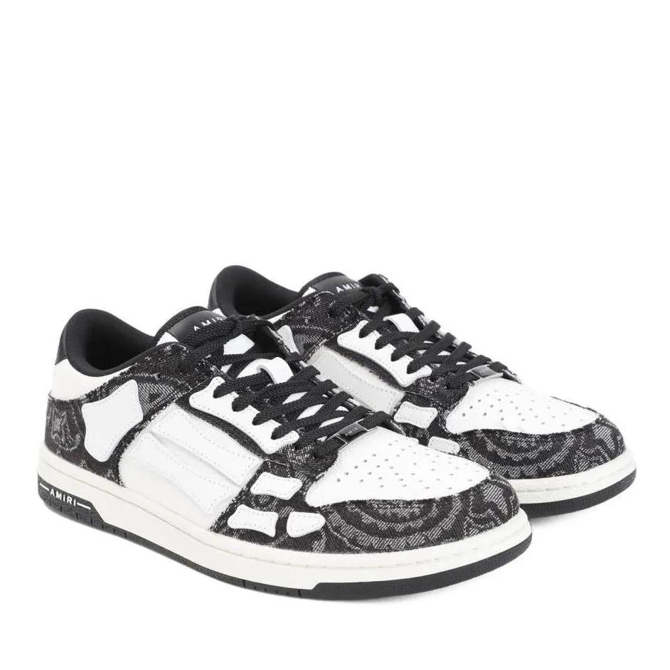 Amiri Low-Top Sneaker - Bandana Denim Skeleton Top Low Sneakers - Gr. 43 (EU) - in Schwarz - für Damen