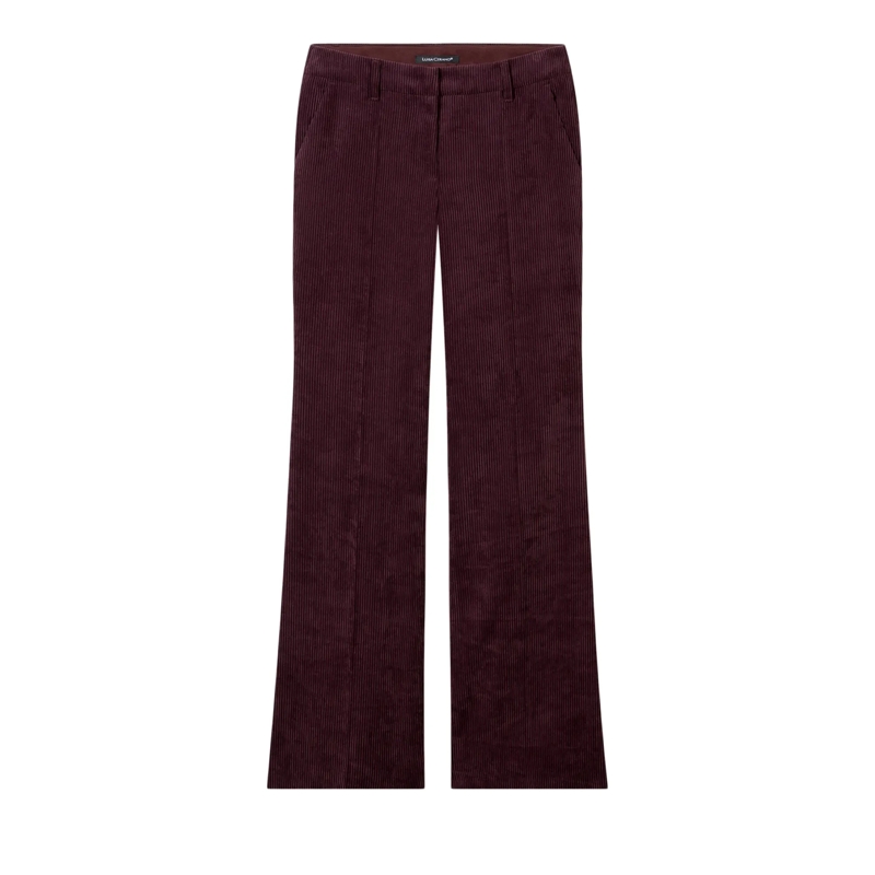Luisa Cerano Broek Flared-Cord-Pants burgundy