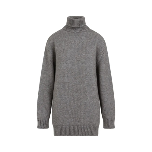 The Row Elu Light Sage Alpaca And Silk Sweater Grey Maglia a collo alto