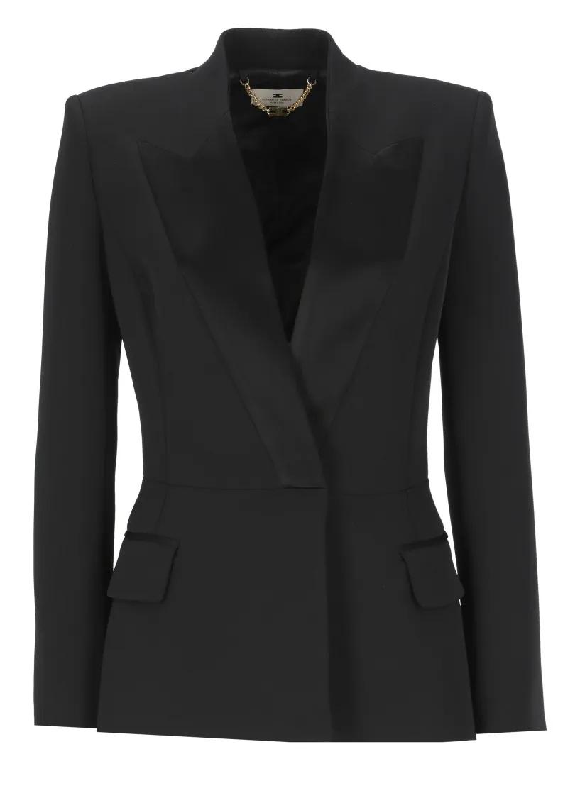 Elisabetta Franchi - Crepe Blazer - Größe 44 - schwarz