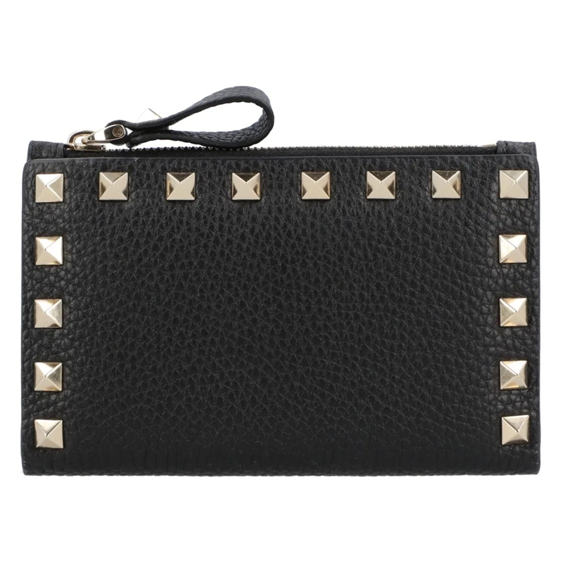 Valentino Garavani Portemonnee Rockstud Zipper Coin Card Holder Black