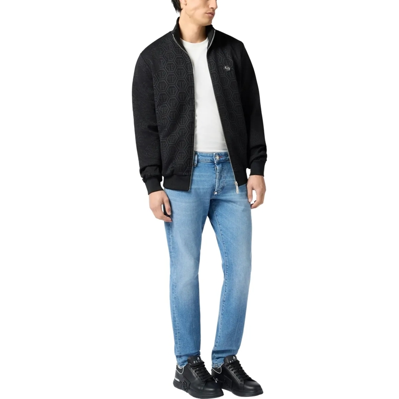 Philipp Plein Daunenjacke Tracksuit Jacket Jacquard Monogram Paisley schwarz(Image 4)