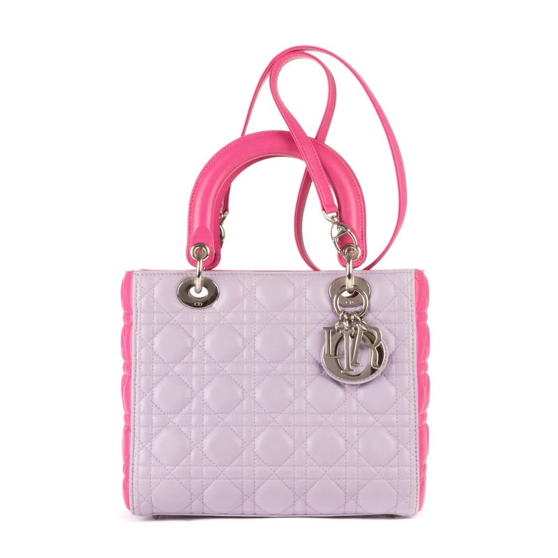 Christian Dior Crossbody Bag Medium Lady Dior Zip Medium grau