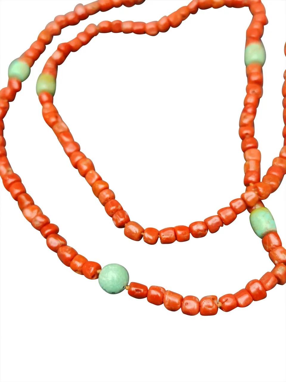 Thumbnail - CATHERINE MICHIELS Halskette - Collier sautoir corail turquoise SP2297 CoTu Cathe - Gr. unisize - in Mehrfarbig - für Da...