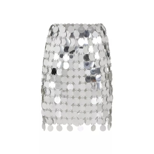 Paco Rabanne Round Sequin Silver Polyester Mini Skirt Silver 