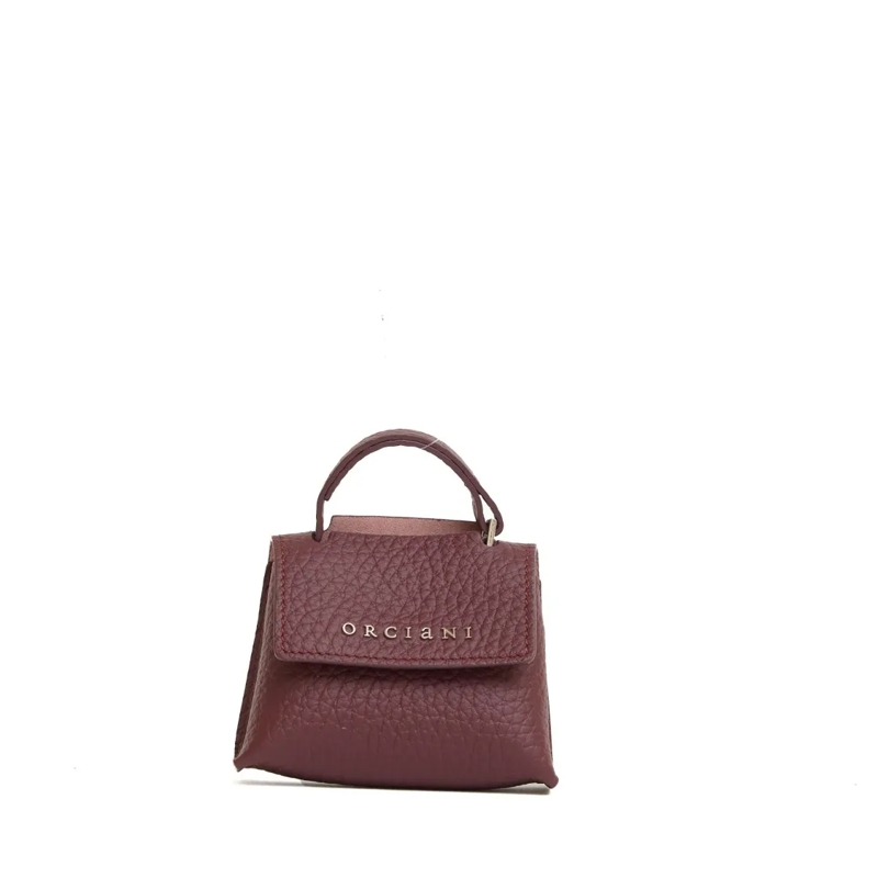 Orciani Schoudertas Charms Handbag In Soft Bordeaux Leather Burgundy