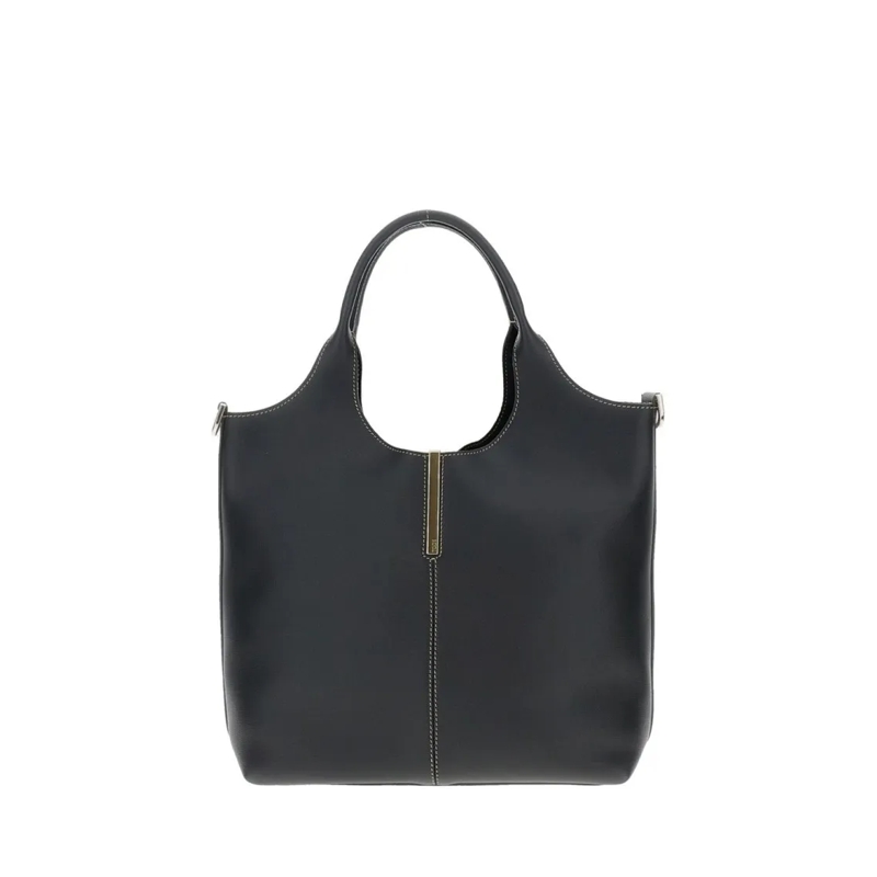 Tod's Sac à bandoulière Sleek Calfskin Leather Shoulder Bag Black