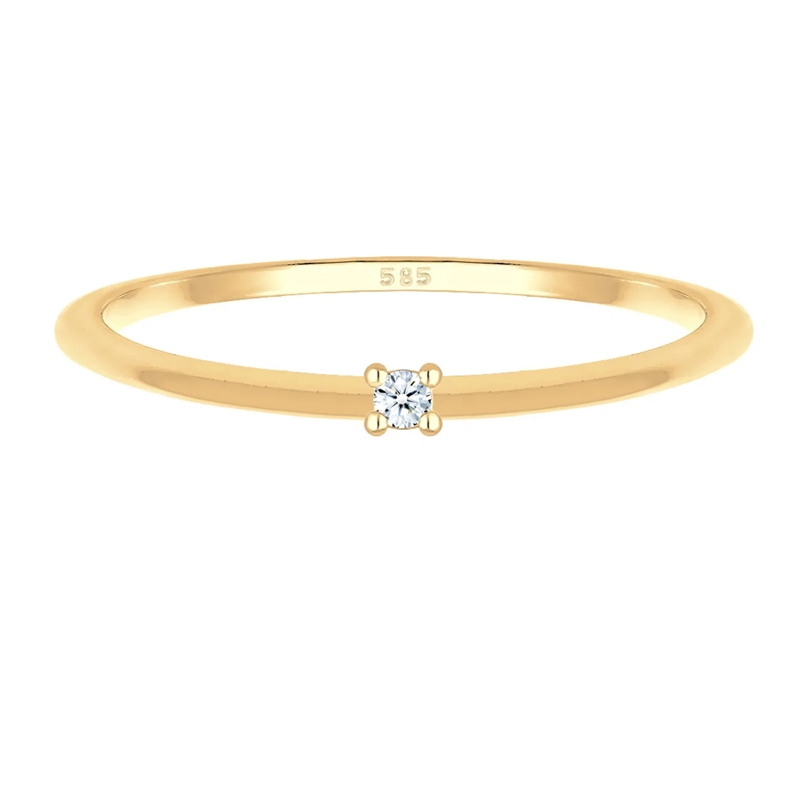 Elli Ring Ring Verlobung Solitär Diamant (0.015 ct.) 585 Gel gold(Image 2)