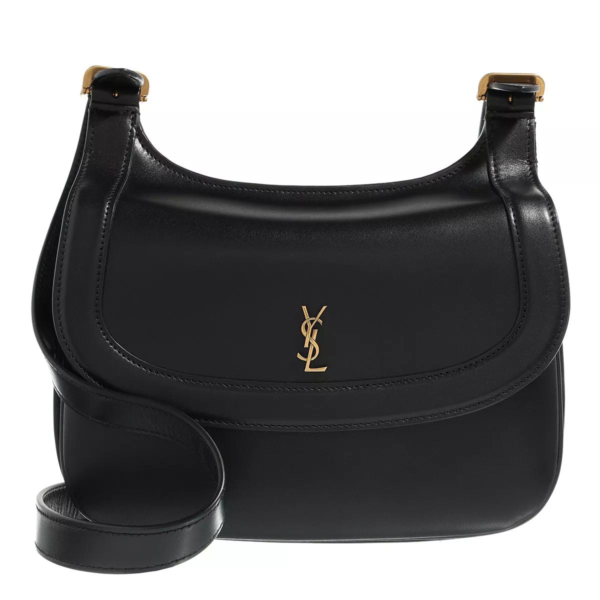 Saint Laurent Leather Medium Charlie Crossbody Bag in Black