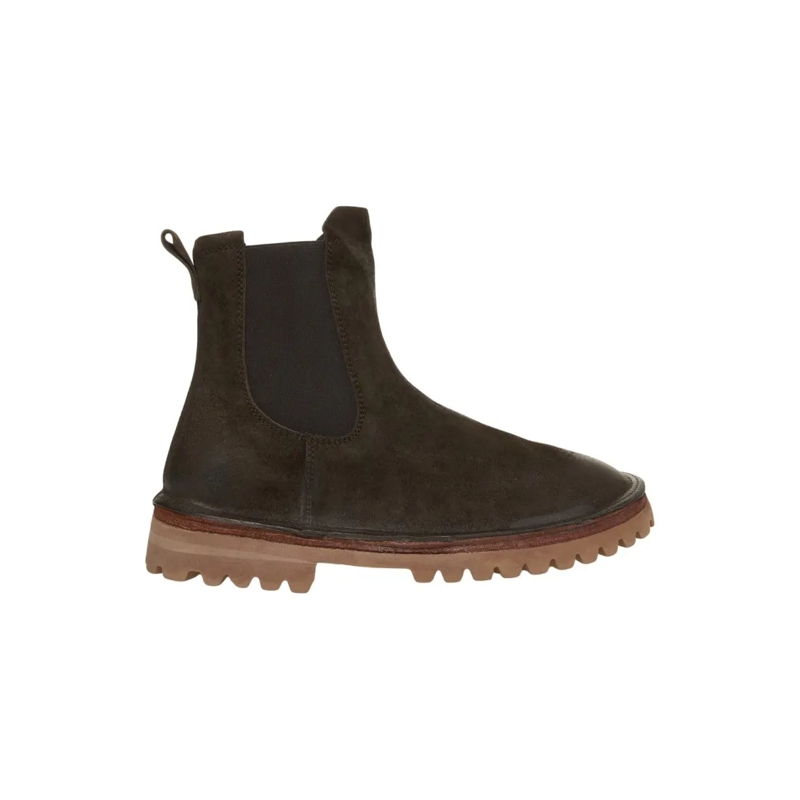 Moma Stiefel Suede Ankle Boots With Elastic Side Panels Black