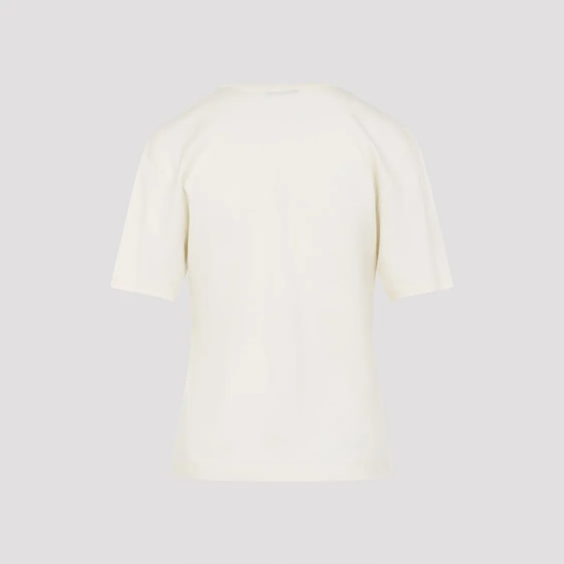 Lemaire Hemd Minimalistic Cotton T-Shirt With Classic Crew Neck White