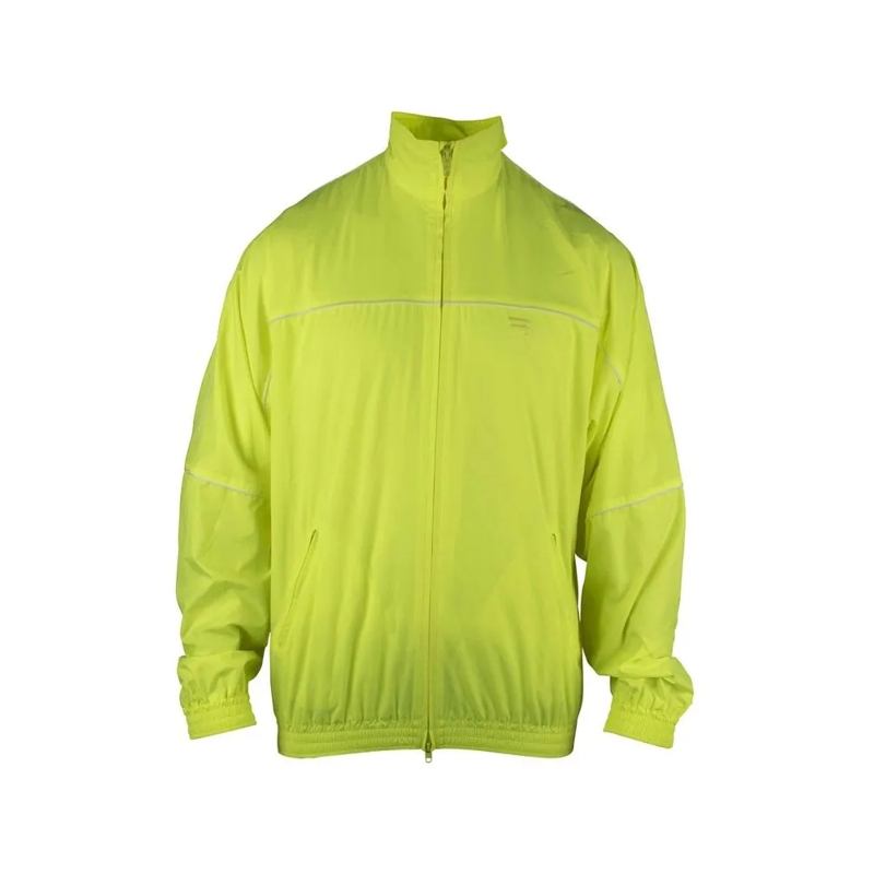 Balenciaga Parka Neon Yellow Windbreaker Jacket With High Collar Green