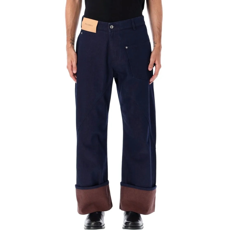 J.W.Anderson Jeans Turn-Up Twisted Workwear Jeans Black