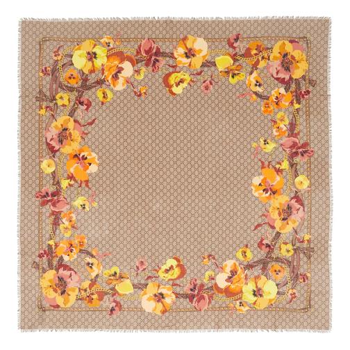 Gucci Scialle Unisex Logato Scarf Beige/Yellow Leichter Schal