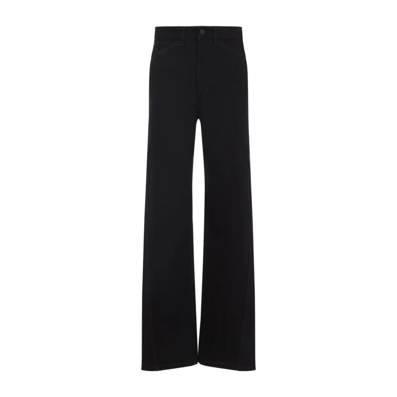 Lemaire  Black Cotton Trousers With High Waist Black