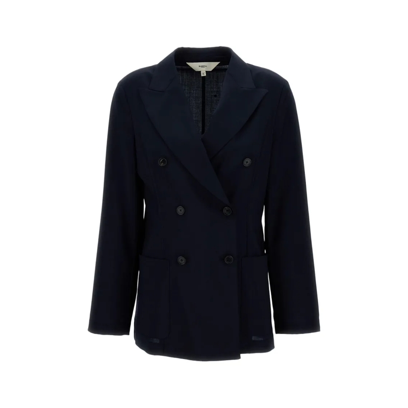 Barena Blazer Tailored Double-Breasted Blazer With Front Button  Black
