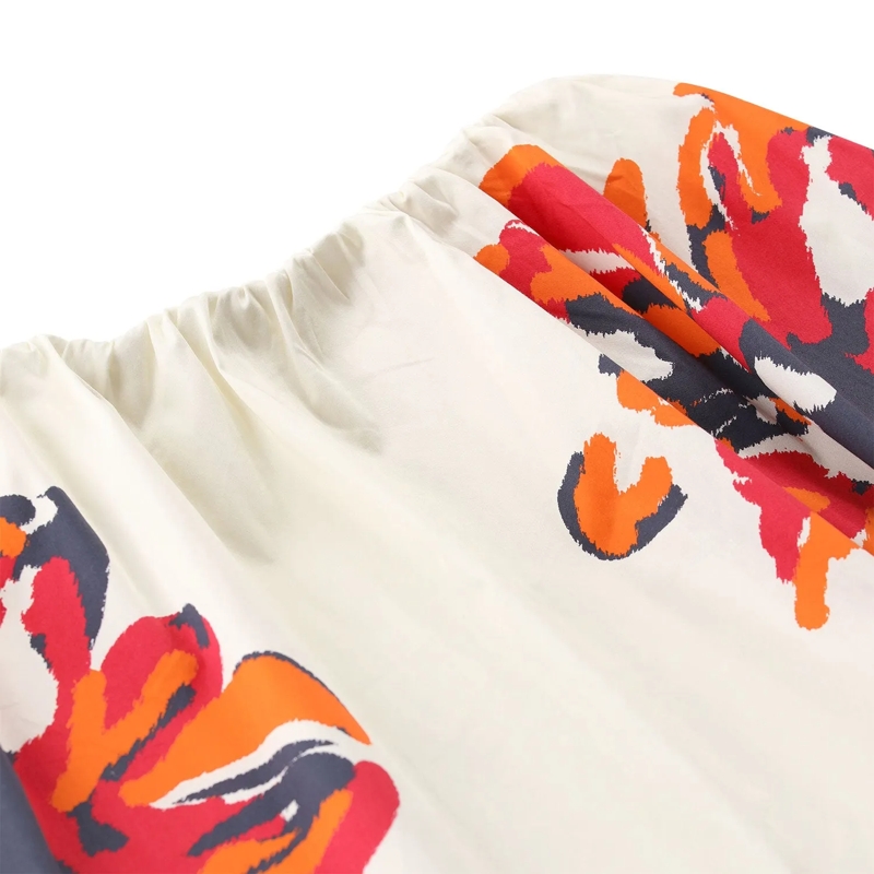 Herzensangelegenheit Maxirock Midirock mit Blumendesign weiß(Image 3)