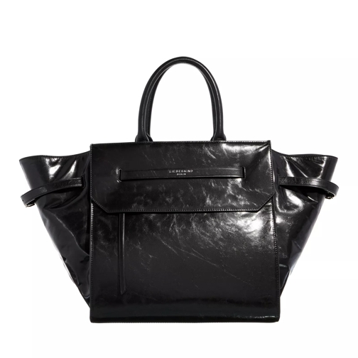 Liebeskind Berlin Lora Paper Touch Crinkle Satchel L Black Shopping Bag