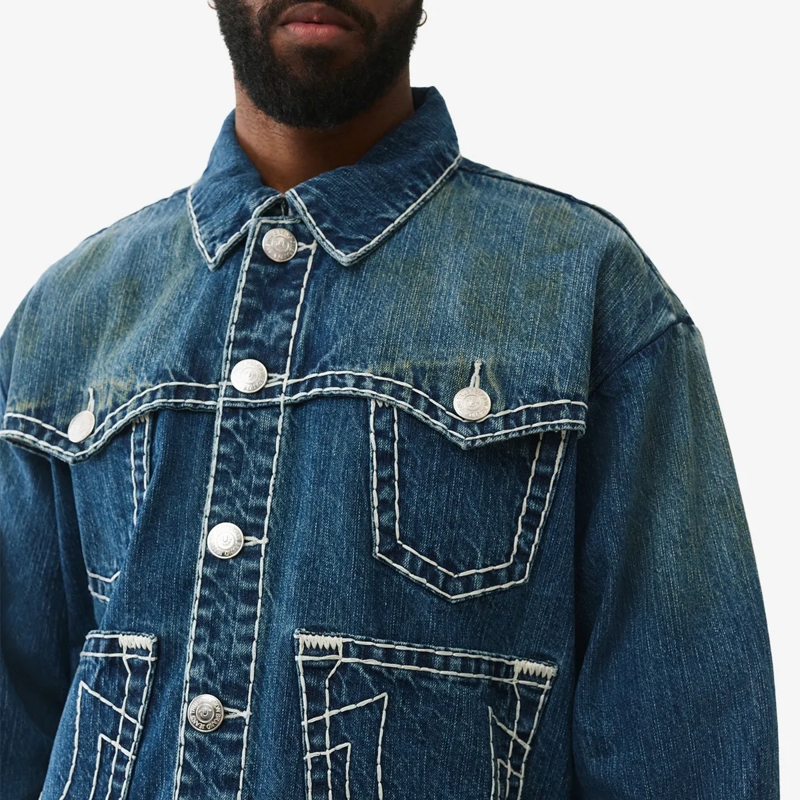 True Religion Jeansjacke Jeansjacke Oversized blau(Image 5)